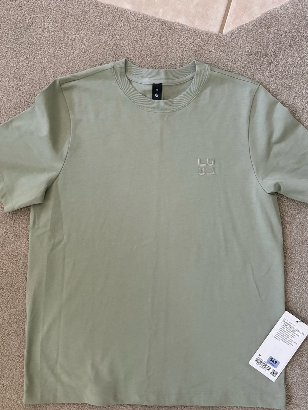 Lululemon Men's heavyweight Cotton TShirt Short Sleeve Stqck NWT Size M